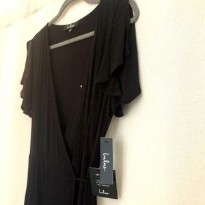 Black Maxi Wrap Dress